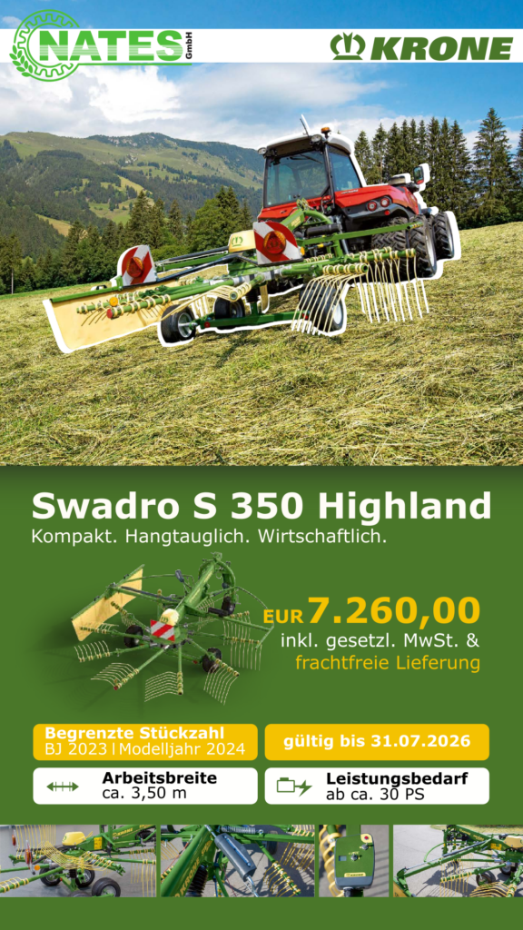 Sonderaktion zum Krone Swadro S 350 Highland in begrenzter Stückzahl.