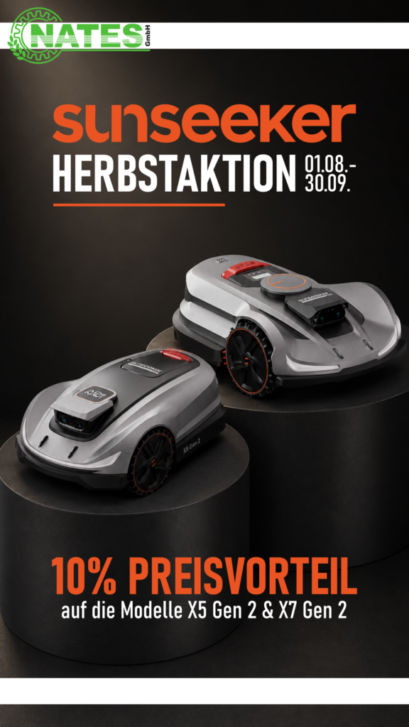Mit der Sunseeker Herbstaktion vom 01.08. - 30.09. 10% Preisvorteil auf die Modelle X5 Gen 2 & X7 Gen 2 sichern.