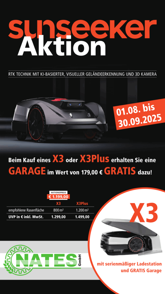 Mähroboter-Rasenroboter-Sunseeker-X3-X3Plus-Garage-Langenbernsdorf-Nates GmbH